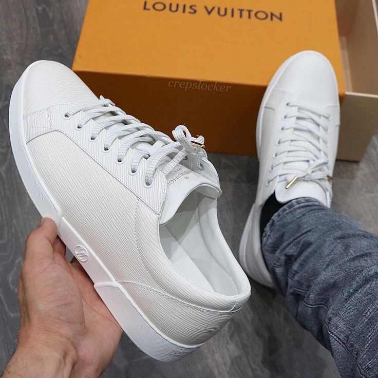 Men's designer white sneakers