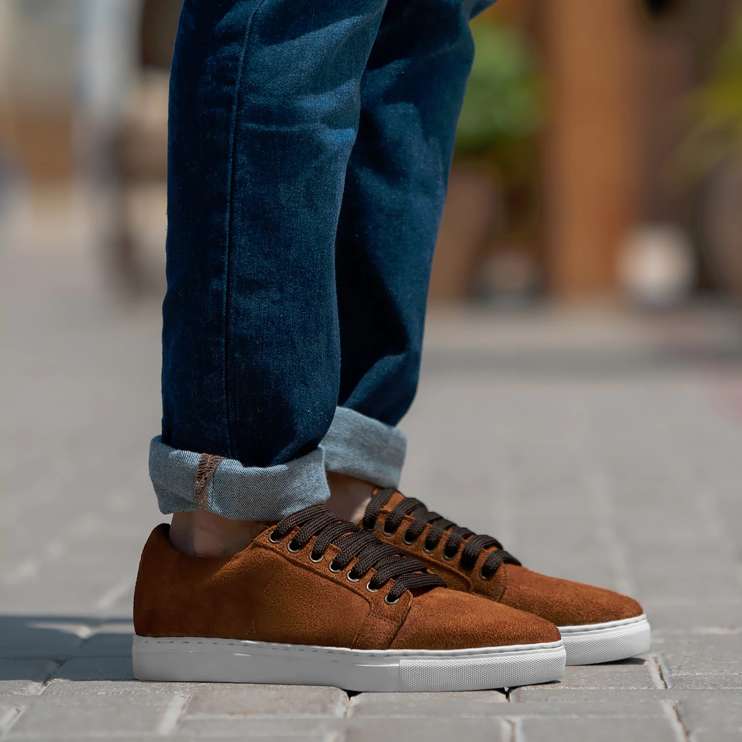 Suede sneakers for men